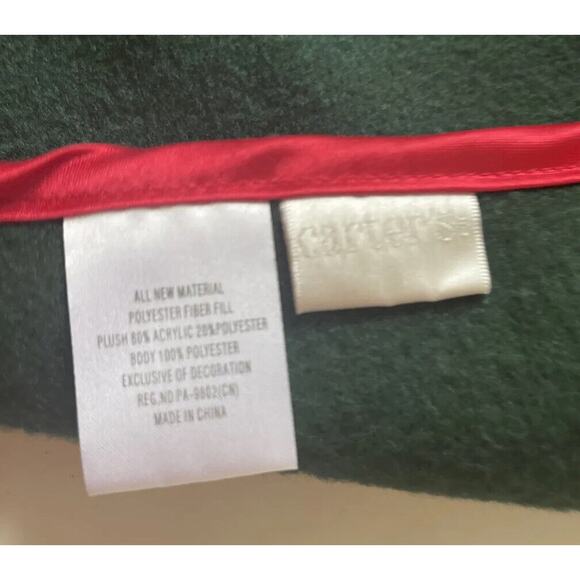 Carter's Reindeer Let It Snow Green Red Lovey Security Blanket ~ NEW - Picture 5 of 7